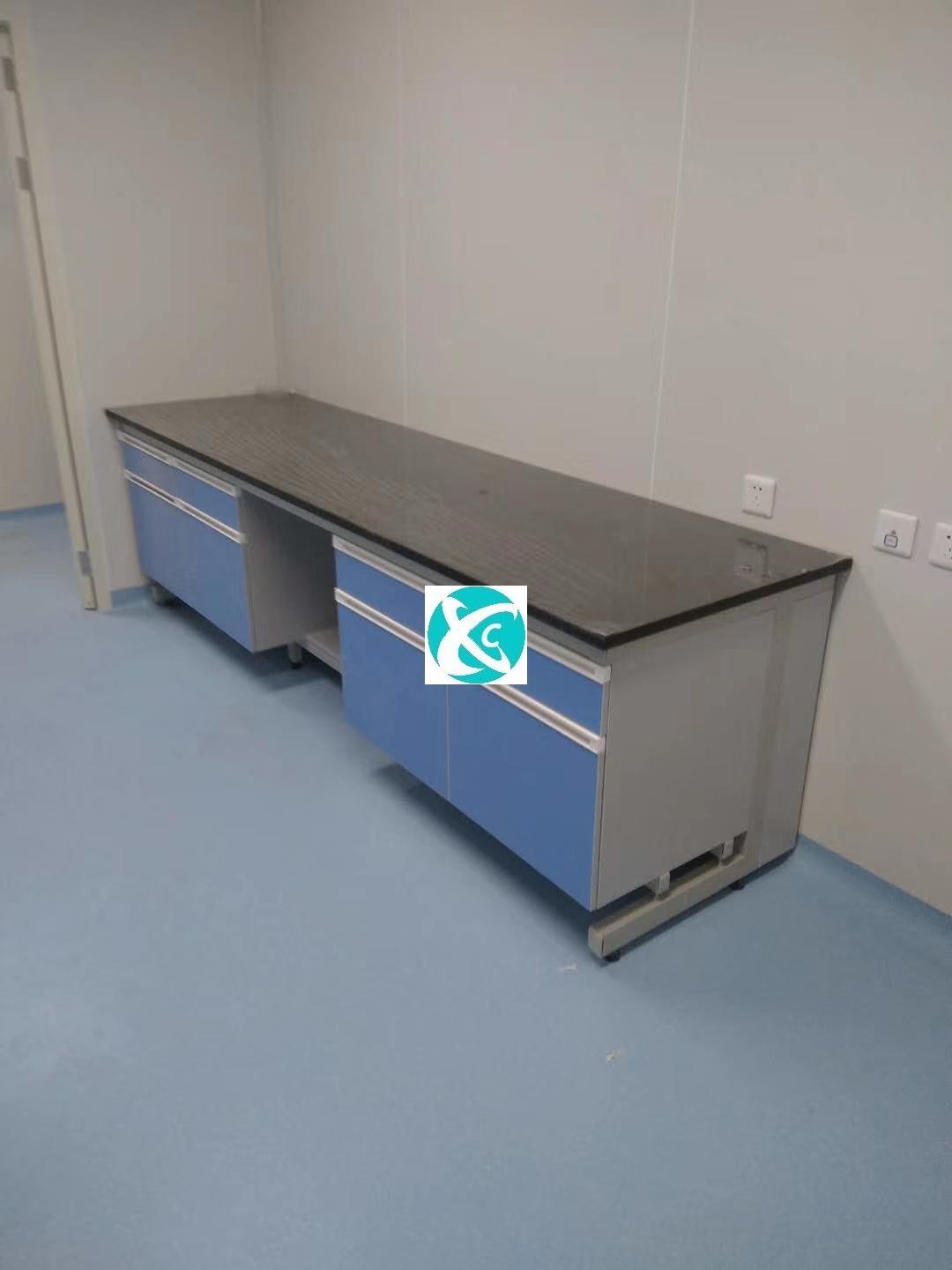 6.0 Meters Long Steel Wood Wall Bench Laboratory Side Table for Sale